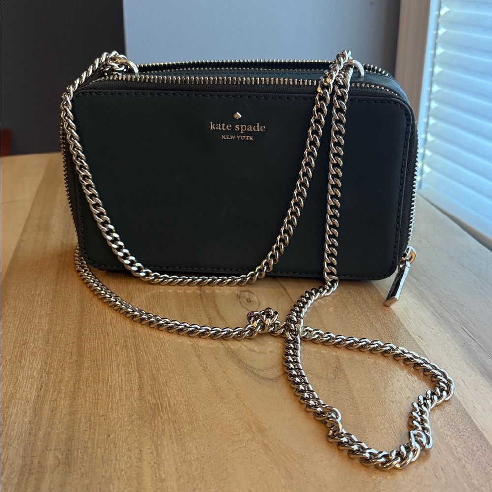 Kate Spade Dark Green Bag with gold Chain